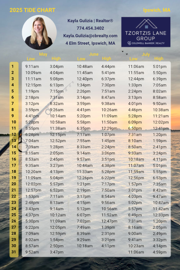 Tzortzis Lane Group custom tide chart